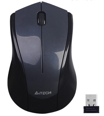 A4tech G3-400N , V-Track, bezdrátová optická myš, 2.4GHz, 10m dosah, šedo-černá