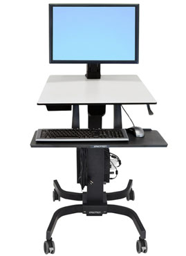 ERGOTRON WorkFit-C, Single HD Sit-Stand Workstation,pojzdn, nastaviteln prac. stanice sezen/stn.