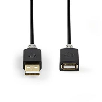 Nedis CCBW60010AT20 - USB 2.0 kabel | A Zstrka - A Zsuvka | 2 m | Antracit