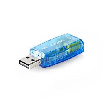 Nedis USCR10051BU - Zvukov Karta | 3D zvuk 5.1 | USB 2.0 | Dvojit Konektor 3,5 mm