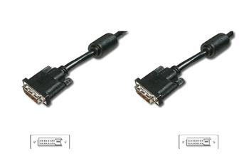 Digitus Pipojovac kabel DVI, DVI (24 + 1), 2x ferit M / M, 10,0 m, DVI-D Dual Link, bl