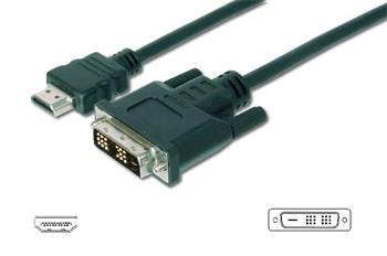 Digitus Adaptérový kabel HDMI, typ A-DVI (18 + 1) M / M, 3,0 m, Full HD, bl