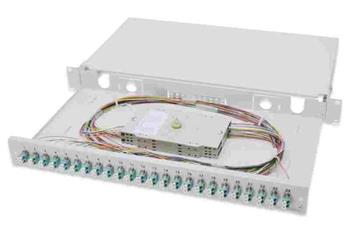 Digitus Fiber Optic Sliding Splice Box, 1U, Equipped 24x LC duplex, incl. M 25 Screw, Splice Cassette OM3 Color Pigtails, Adapter