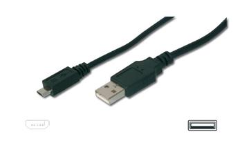 Digitus Připojovací kabel USB, typ A - micro B M/M, 1,8 m, kompatibilní s USB 2.0, bl