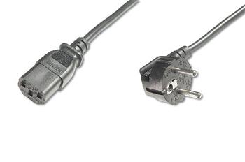 Digitus Napájecí kabel, CEE 7/7 (Typ-F), 90o úhlový - C13 M / F, 0,75m, H05VV-F3G 0,75qmm, bl