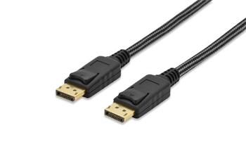 Ednet Pipojovac kabel DisplayPort, DP samec/samec, 3,0 m, s blokovnm, UHD 4K@60Hz, bavlna, zlato, bl