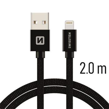 SWISSTEN DATA CABLE USB / LIGHTNING TEXTILE 2,0M BLACK