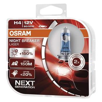 OSRAM žárovka H4 12V, 60/55W Night Breaker Laser 64193NL - sada 2 kusů 