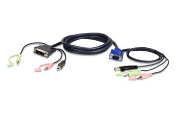 ATEN 1.8M USB VGA to DVI-I KVM Cable with Audio