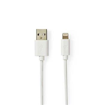 Nedis CCBW39300WT10 - Synchronizan a nabjec kabel | Apple Lightning 8-pin Zstrka - USB A Zstrka | 1 m | Bl barva