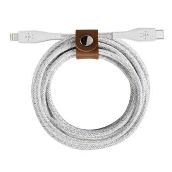 Belkin DURATEK USB-C kabel s lightning konektorem, 1,2m, bílý - odolný + řemínek