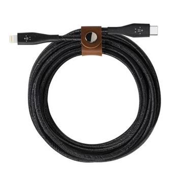 Belkin DURATEK USB-C kabel s lightning konektorem, 1,2m, černý - odolný + řemínek