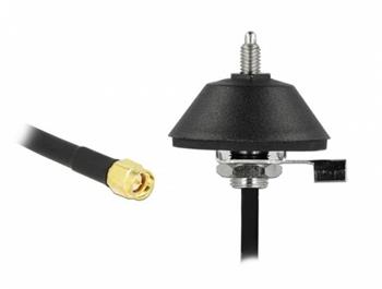 Delock Antenna base M6 with connection cable RG-58 C/U 3 m SMA plug black