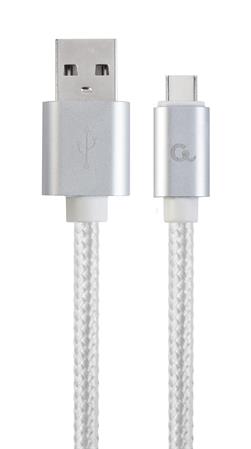 CABLEXPERT Kabel USB 3.0 AM na Type-C kabel (AM/CM), 1,8m, opletený, stříbrný, blister