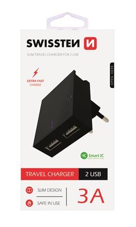 SWISSTEN S͍OV ADAPTR SMART IC, CE 2x USB 3 A POWER ERN