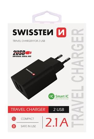 SWISSTEN S͍OV ADAPTR SMART IC, CE 2x USB 2,1 A POWER ERN