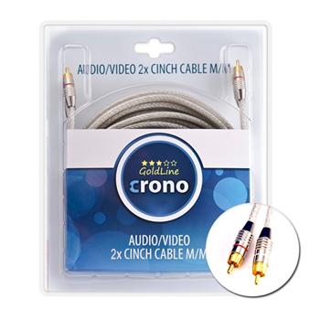 Crono kabel propojovac Cinch / Cinch - stereo, 2x Cinch (samec) / 2x Cinch (samec), vysok kvalita, 3m