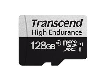 Transcend 128GB microSDXC 350V UHS-I U1 (Class 10) High Endurance pamov karta, 95MB/s R, 45MB/s W