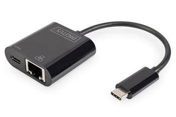DIGITUS Gigabitov ethernetov adaptr USB typu C + PD s funkc napjen