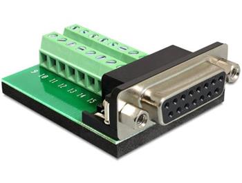 Delock Adapter Sub-D 15 pin Gameport samice > Terminal block 16 pin