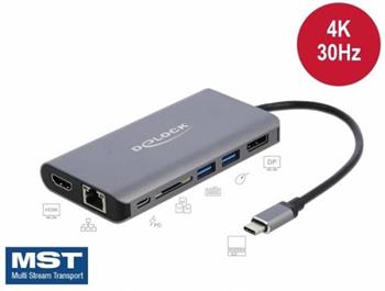 Delock Dokovací stanice USB Type-C™ 4K - HDMI / DP / USB 3.0 / SD / LAN / PD 3.0