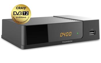 THOMSON DVB-T/T2 přijímač THT 709/ Full HD/ H.265/HEVC/ CRA ověřeno/ PVR/ EPG/ USB/ HDMI/ LAN/ SCART/ černý