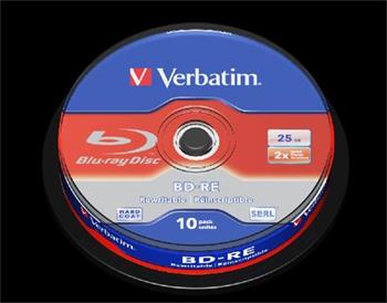 VERBATIM BD-RE SL 25GB, 2x, spindle 10 ks