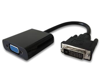 Převodník DVI na VGA s krátkým kabelem - černý