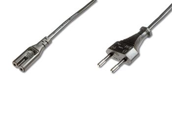 PremiumCord napájecí kabel pro notebooky 2-pólový, délka 3m, černý