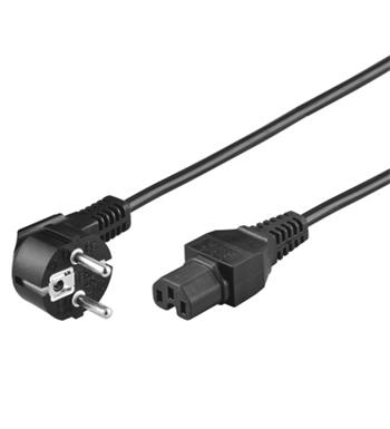 PremiumCord napájecí kabel 240V, délka 2m CEE7 /IEC C15 konektor s drážkou