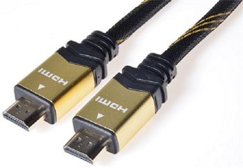 PremiumCord GOLD HDMI High Speed + Ethernet kabel, zlacen konektory, 1m