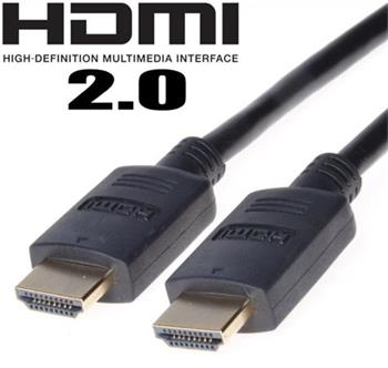 PremiumCord HDMI 2.0 High Speed + Ethernet kabel, zlacen konektory, 0,5m