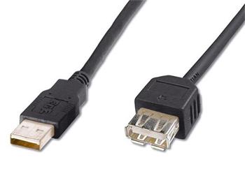 PremiumCord USB 2.0 kabel prodluovac, A-A, 20cm ern
