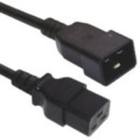 PremiumCord Kabel síťový prodlužovací 230V 16A 1,5m, konektory IEC 320 C19 - IEC 320 C20