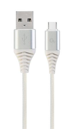 CABLEXPERT Kabel USB 2.0 AM na Type-C kabel (AM/CM), 1m, opleten, blo-strbrn, blister, PREMIUM QUALITY