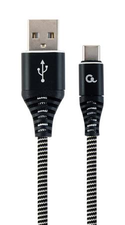 CABLEXPERT Kabel USB 2.0 AM na Type-C kabel (AM/CM), 1m, opleten, erno-bl, blister, PREMIUM QUALITY,