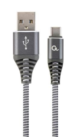 CABLEXPERT Kabel USB 2.0 AM na Type-C kabel (AM/CM), 1m, opleten, edo-bl, blister, PREMIUM QUALITY