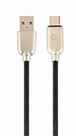 CABLEXPERT Kabel USB 2.0 AM na Type-C kabel (AM/CM), 1m, pogumovan, ern, blister, PREMIUM QUALITY