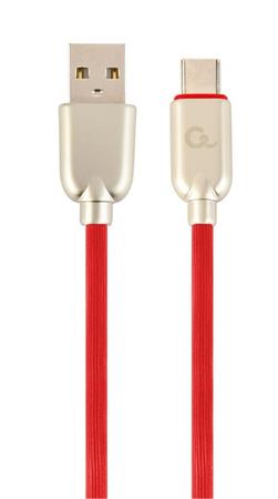 CABLEXPERT Kabel USB 2.0 AM na Type-C kabel (AM/CM), 1m, pogumovan, erven, blister, PREMIUM QUALITY