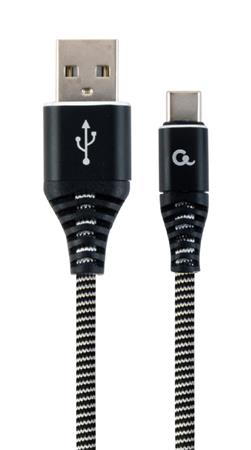 CABLEXPERT Kabel USB 2.0 AM na Type-C kabel (AM/CM), 2m, opleten, erno-bl, blister, PREMIUM QUALITY