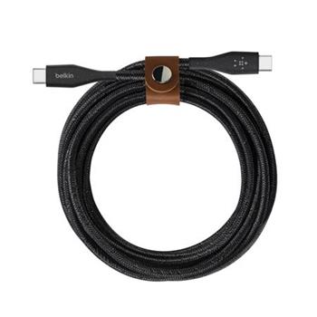 Belkin DURATEK USB-C na USB-C kabel, 1,2m, černý - odolný + řemínek