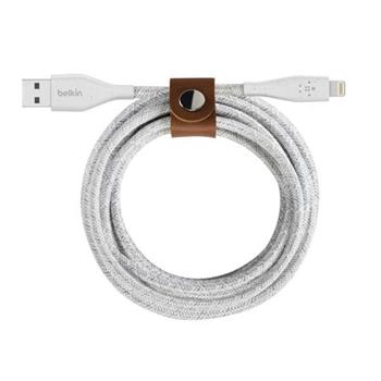 Belkin DURATEK Lightning kabel, 3m, bílý - odolný + řemínek