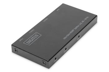 Digitus Ultra tenký HDMI Rozbočovač, 1x2, 4K / 60Hz HDR, HDCP 2.2, 18 Gbps, Micro USB napájeno
