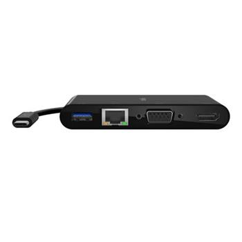 Belkin USB-C multimediální adaptér na HDMI, VGA, RJ45, USB-A 3.0, černá