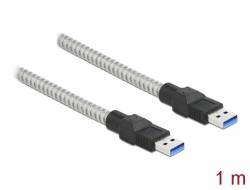 Delock Kabel USB 3.2 Gen 1 Typu-A samec na Typu-A samec, s kovovm opltnm, 1 m