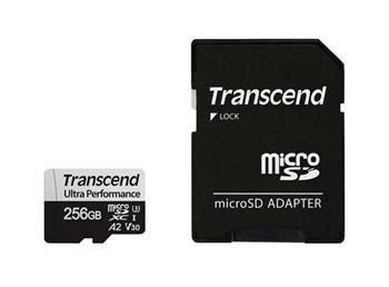 Transcend 256GB microSDXC 340S UHS-I U3 V30 A2 3D TLC (Class 10) pamov karta (s adaptrem), 160MB/s R, 125MB/s W