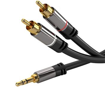 PremiumCord HQ stnen kabel stereo Jack 3.5mm-2xCINCH M/M 1,5m