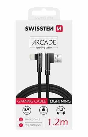 SWISSTEN TEXTILN DATOV KABEL ARCADE USB / LIGHTNING 1,2 M ERN
