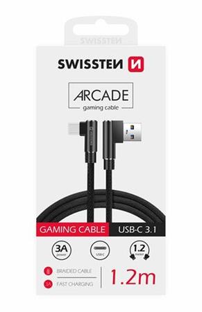 SWISSTEN TEXTILN DATOV KABEL ARCADE USB / USB-C 1,2 M ERN