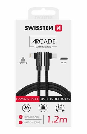 SWISSTEN TEXTILN DATOV KABEL ARCADE USB-C / LIGHTNING 1,2 M ERN